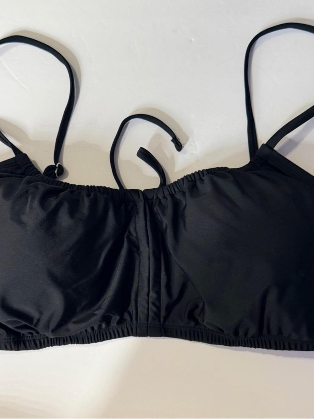 Time and Tru Black Strappy Bikini Top NWT 1x